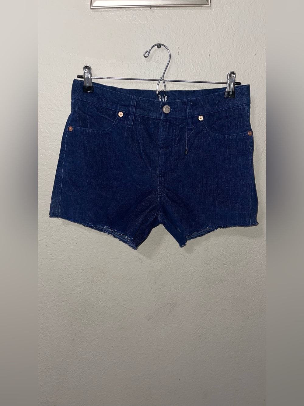GAP Women's Navy Corduroy Cutoff Denim Shorts